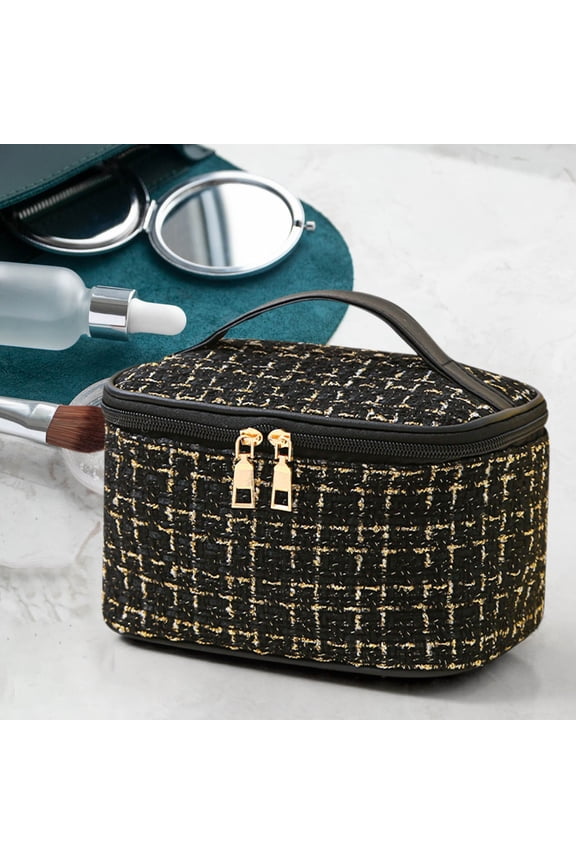 Cosmetic Toiletry and Travel Makeup Bag, Large Capacity Zipper Pouch for Portable Beauty Accessories Organization