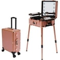 thumbnail image 1 of Cosmetic Train Case with Lights and Mirror, Pro Makeup Station Adjustable Height Cosmetic Trolley Organizer for Artists and Salons, 1 of 8