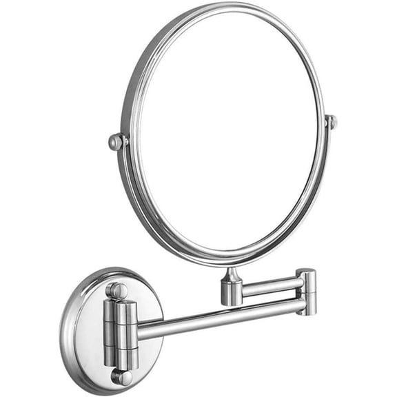 Cosmetic Vanity Mirror Bathroom 8 Inch Makeup Mirror Wall Mounted Double Sided 3 Times Magnifying Beauty Mirror Foldable