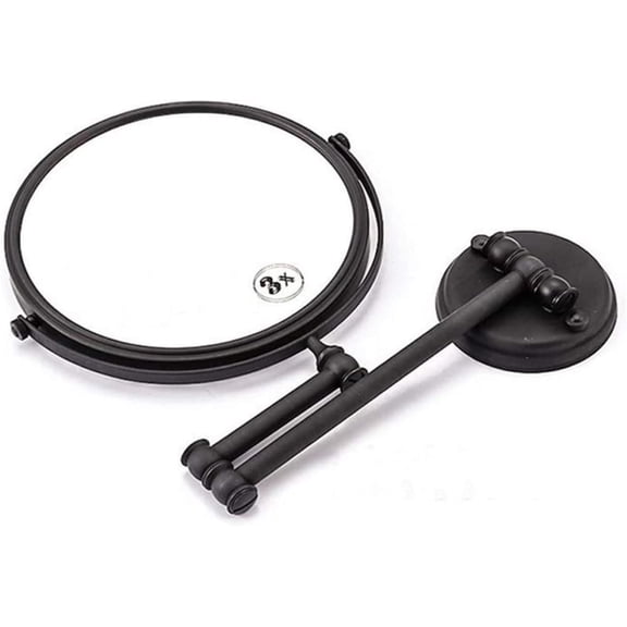 Cosmetic Vanity Mirror Copper 6-inch Cosmetic Mirror Bathroom Black Wall Hanging Folding Telescopic Folding Mirror