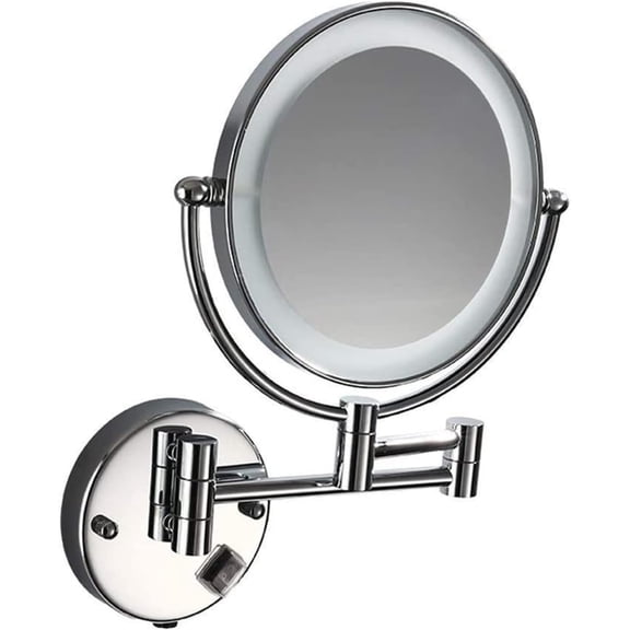 Cosmetic Vanity Mirror USB Charging 8 Inch LED Makeup Mirror with Light Telescopic Beauty Mirror Wall Mounted Mirror Double Sided