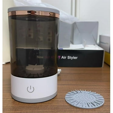Cosmetic brush cleaner automatic scrubber quick-drying tool rechargeable lazy electric cleaning brush-black-Plug model