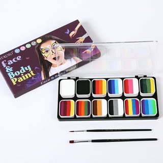 Face Paint Kit Dermatologically Tested Non-Toxic & Hypoallergenic Professional  Face Painting Kit for Kids & Adults Cosplay Makeup Kit Easy to Apply &  Remove Leakproof Dry Glitters 12 pots