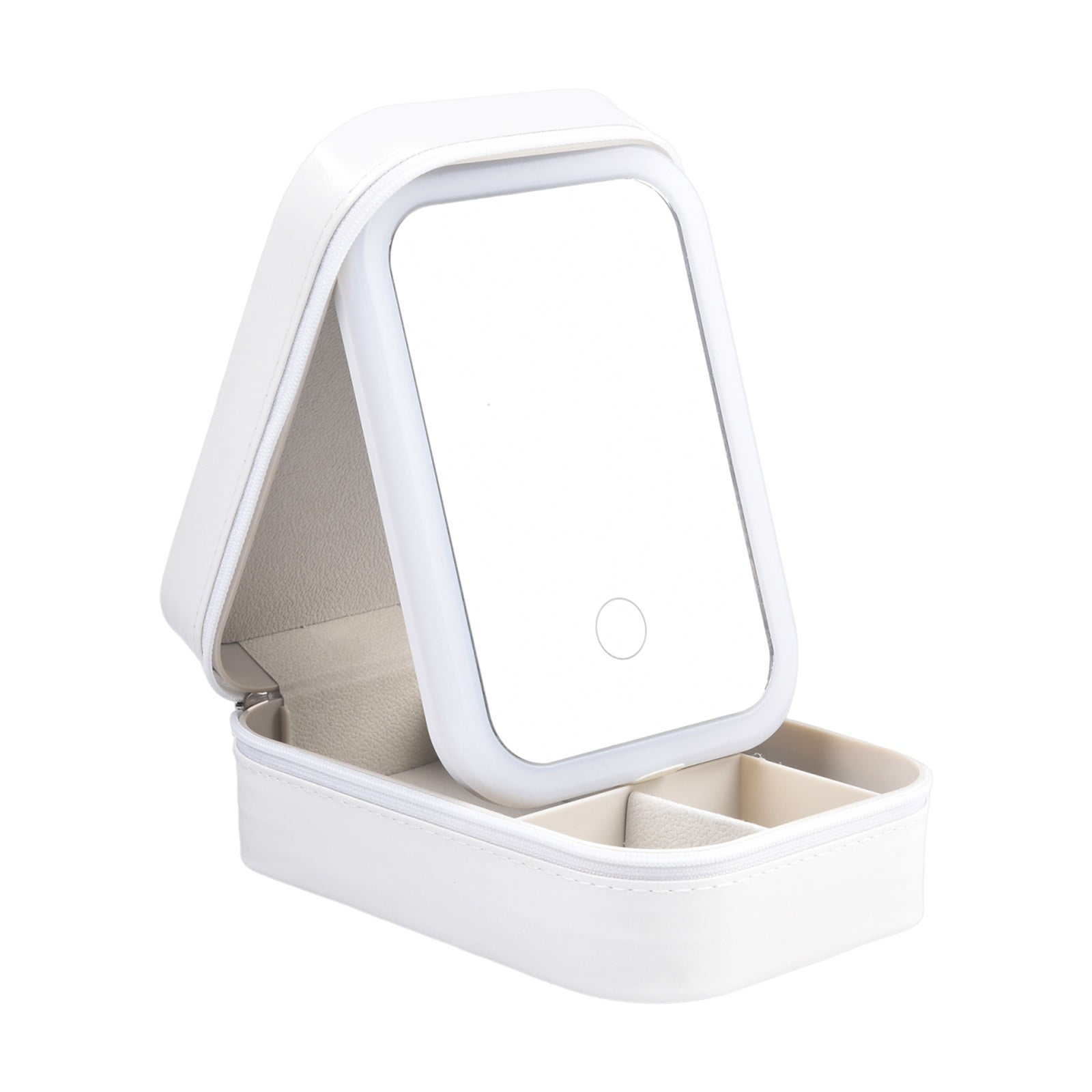 Cosmetic storage box with light and mirror integrated dressing table