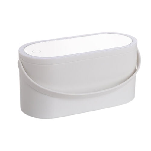 Cosmetics Box - Jewelry & Makeup Storage Train Case With LED Light & Mirror Lid