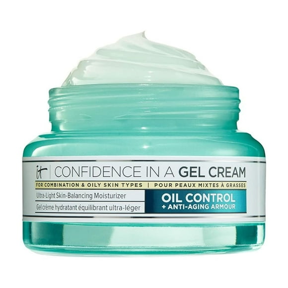 IT Cosmetics Confidence in a Gel Cream Oil Control - Hydrating Oil-Free Face Moisturizer - Reduces Shine & Look of Large Pores - with Niacinamide, Vitamin E & Peptides - Non-Comedogenic - 2.0 oz C14