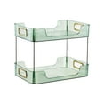 thumbnail image 1 of Cosmetics Organizer Rack Vanity Perfume Storage Holder Buffet Serving Tray Light Luxury Cups and Mugs Rack for Tabletop Decor Green Color 2 Layers, 1 of 8