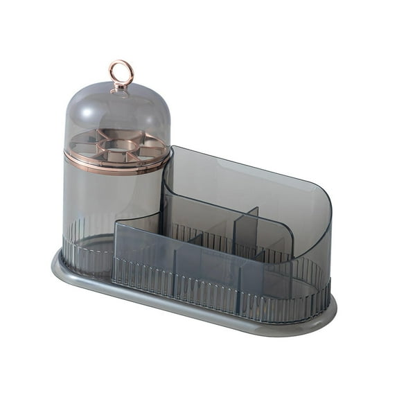 Cosmetics Storage Organizer, Desktop Storage Box Sundries Container Makeup Brush Holder Case Makeup Organizer for Bathroom, Bedroom, Office Gray