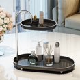 thumbnail image 1 of Cosmetics Storage Rack – 2-Tier Plastic Desktop Organizer with Metal Rods, 12.2×12×5.9in Countertop Display for Bathroom, Living Room & Office, 1 of 5
