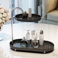 thumbnail image 1 of Cosmetics Storage Rack – 2-Tier Plastic Desktop Organizer with Metal Rods, 12.2×12×5.9in Countertop Display for Bathroom, Living Room & Office, 1 of 5