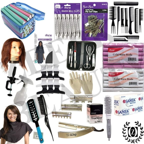 Cosmetology Hair School & Barbershop Practice Kit State Board Approved Manikin Head Cutting Clippers