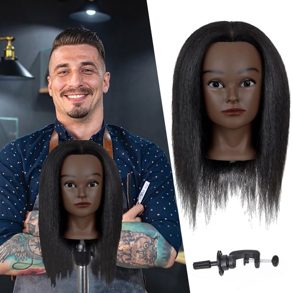 Cosmetology Hairstyling Mannequin Training Head with Holder for Practice and Skill Development