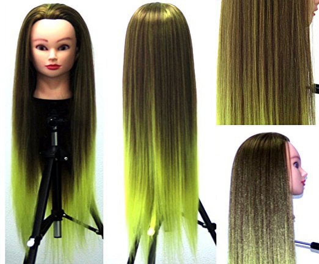 Cosmetology Mannequin Head with YAKI SYNTHETIC HAIR br/yl Color 26