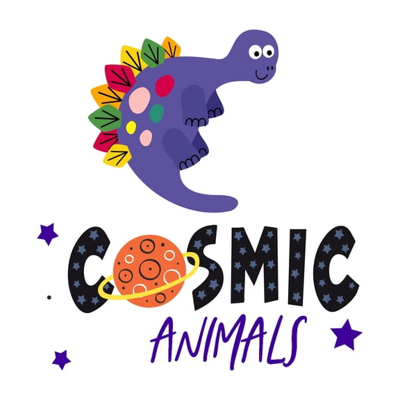 Cosmic Animals Kids Bedroom Wall DecorWall Decal Decoration Cosmic Animals Cute Space Cartoon Animal Decorating Ideas for Child's Bedroom Size: 10 In(W) x 10 In(H)