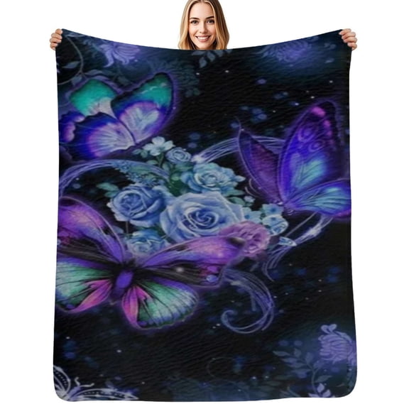 Cosmic Butterfly Flannel Blanket Warm Soft Bedding Throws Winter Camping Chair Sofa Bed