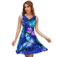 thumbnail image 1 of Cosmic Butterfly Purple Dress Summer Street Style Dresses Female Sleeveless Printed Sundress, 1 of 7