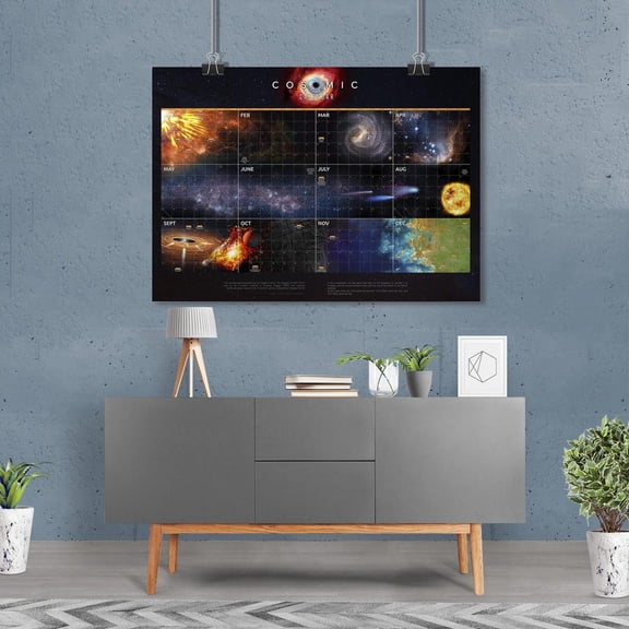 Cosmic Calendar Astronomy Wall Art Print, Unframed Paper Poster 8x10in