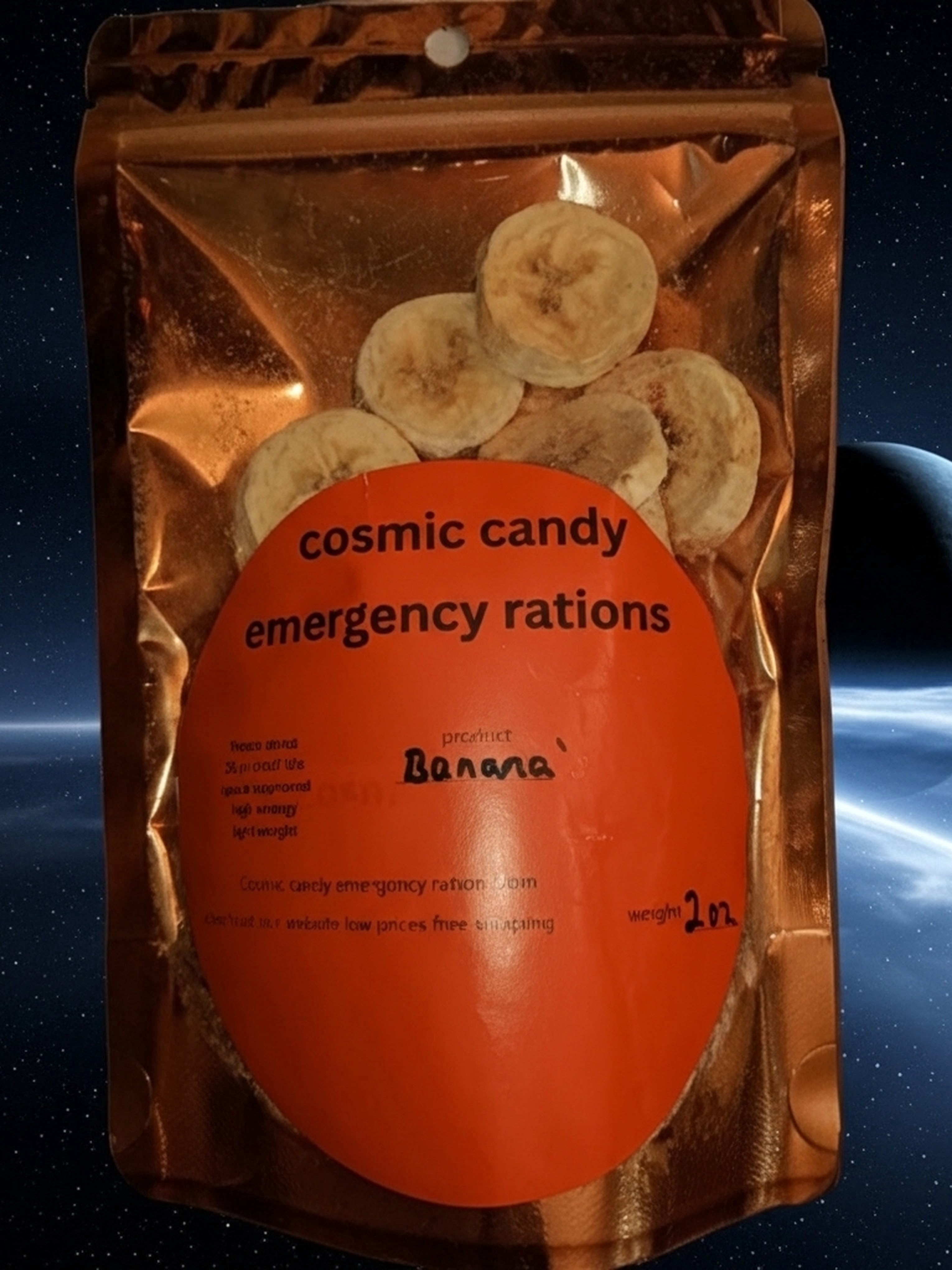 Cosmic Candy Emergency Ration freeze dried banana chips 2 oz bag ...