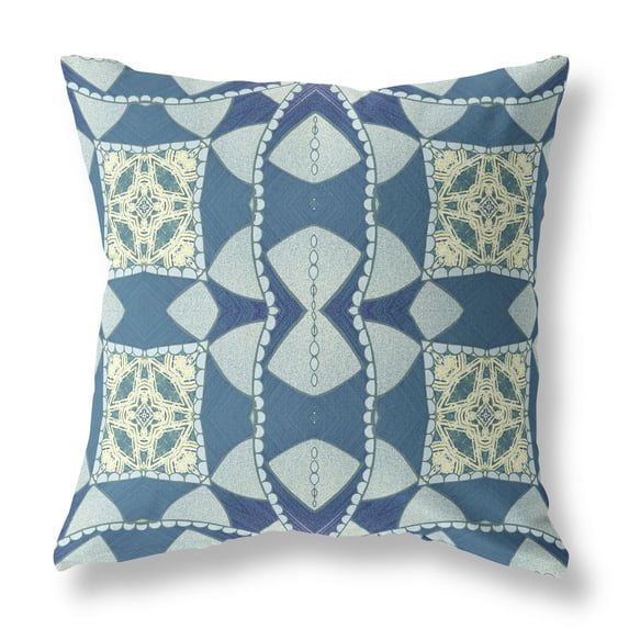 Amrita Sen Suede Blue Green Zippered Pillow With Insert CAPL489FSDS-ZP-18x18