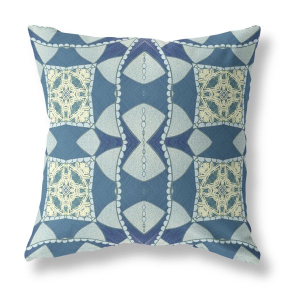 Amrita Sen Suede Blue Green Zippered Pillow With Insert CAPL489FSDS-ZP-18x18