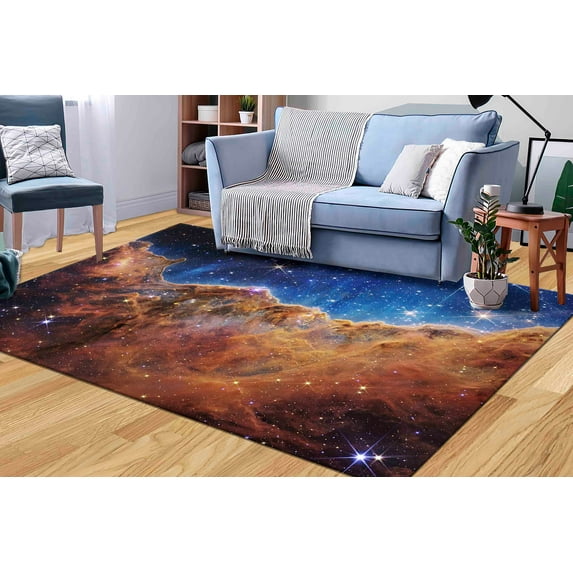 Cosmic Cliffs Rugs Thick Rugs, Cosmic Cliffs Rugs, View Rugs, James Webb Space Telescope First Image Rugs, Machine Washable Rugs, Home Decor, 3.9'x5.9' - 120x180 cm