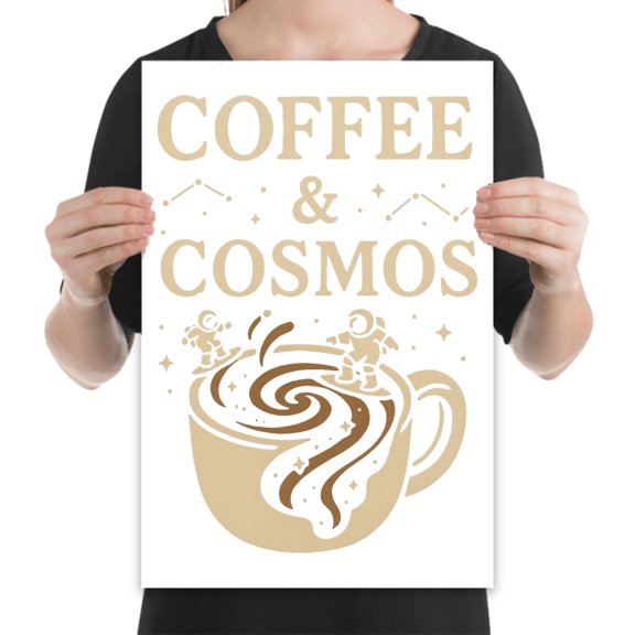 Cosmic Coffee, 13x19 Print for cafe and kitchen wall art lovers and barista studio spaces