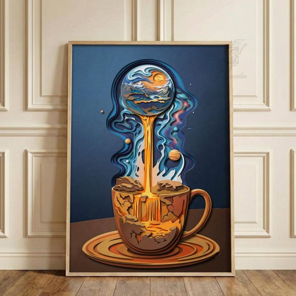 Cosmic Coffee Celestial Kitchen Decor Poster Unframed Paper Print
