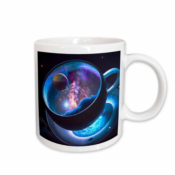 3drose, Cosmic Coffee Cup with Galaxy in Outer Space, 15oz Mug