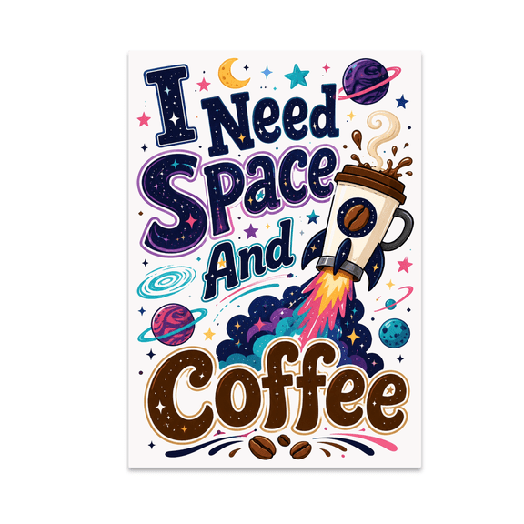 Cosmic Coffee Wall Decor - Science Enthusiast - 13x19 Poster Print