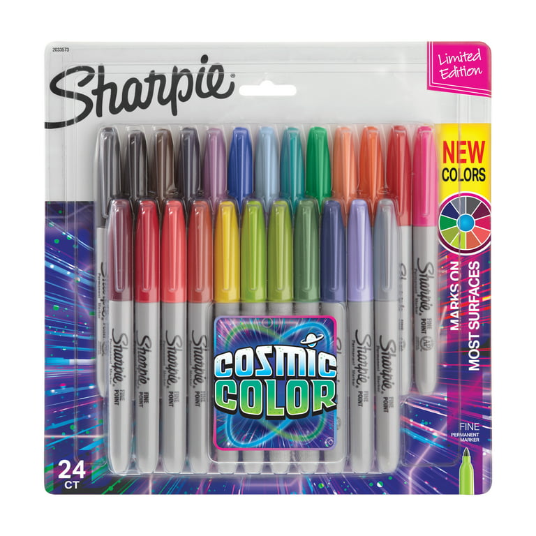 Sharpie Cosmic Color Permanent Markers, Bullet Tip, Assorted, 24-Pack