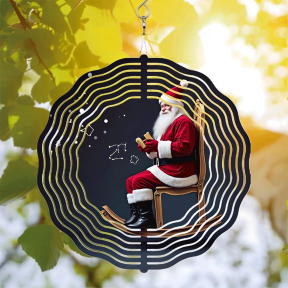 Cosmic Concentric Circle Metal Wind Spinners - Celestial Star Design Wind Chimes for Yard & Garden Decor