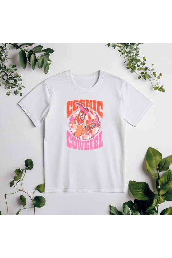 Cosmic Cowgirl Rodeo Space Western Graphic Nashville Bachelorette Unisex tee V51322, for men & women, up to size 5XL