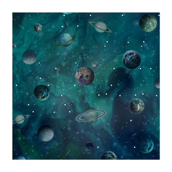 Cosmic Dance - Digital Art Space Cosmic Astronomy Night Sky Sci-Fi Stars Unframed Wall Art Print 6 x 6 inches