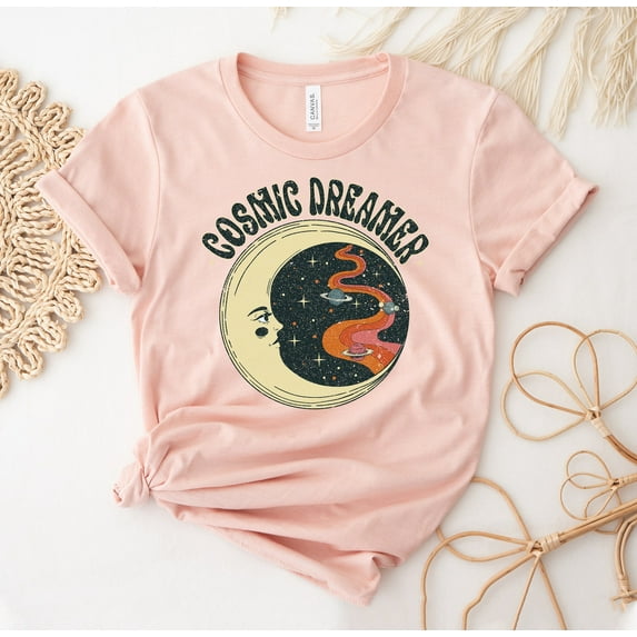 Cosmic Dreamer T-shirt Hippie Shirt Moon Child Top Celestial T-shirts Sun Inspirational Gift Galaxy Shirts Daydreamer Boho Comfort Colors