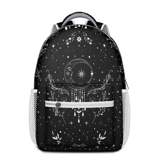 Cosmic Eclipse Gothic Backpack – Celestial Moon, Starburst & Steampunk Night Sky with Astral Elements and Gothic Design