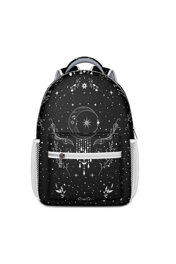 Cosmic Eclipse Gothic Backpack – Celestial Moon, Starburst & Steampunk Night Sky with Astral Elements and Gothic Design