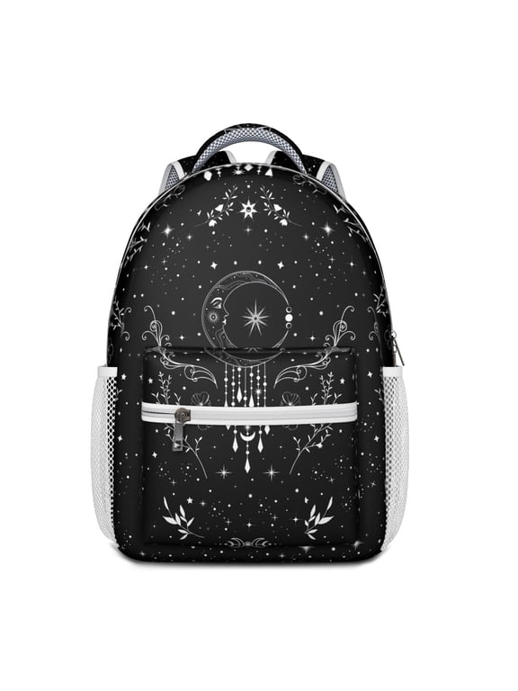 Gothic Backpack – Celestial Moon, Starburst & Steampunk Night Sky with Astral Elements and Gothic Design