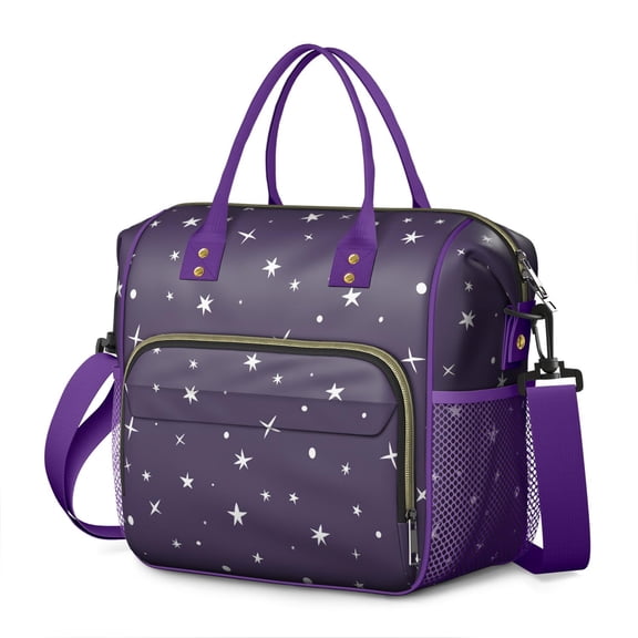 Cosmic Explorer Large Insulated Lunch Box – Leakproof Dual Compartment Cooler Tote with Celestial Patterns for Space Geeks and Sci-Fi Fans