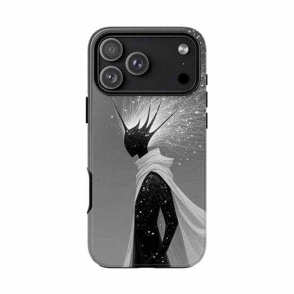 Cosmic Figure Black Jagged Ether Shell with iPhone 17 to 11 Pro Max H01655