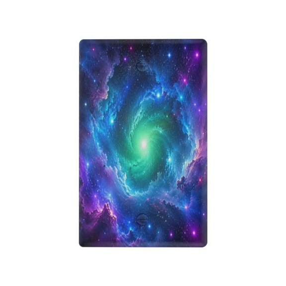 Cosmic Galaxy Nebula Spiral Decorative Wall Plate, Flame Retardant PC Plastic Light Switch & Outlet Cover with Mounting Screws Fits Blank Unused Outlet