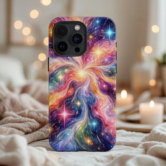 Cosmic Galaxy Nebula Star Case - Luxury Colorful Outer Space Art Compatible with iPhone 17, 16, 15, 14 Pro Max MagSafe Cover