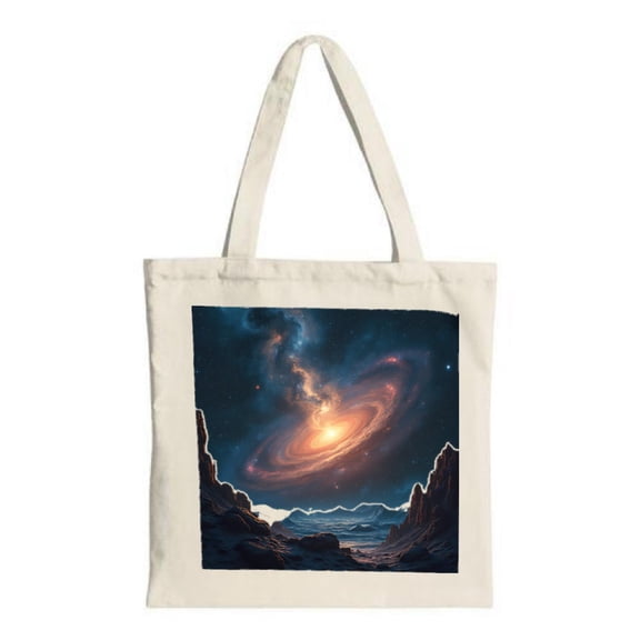 Cosmic Galaxy Tote Bag - Stunning Canvas Design with Swirling Stars & Nebulae Perfect for Shopping Travel & Parties