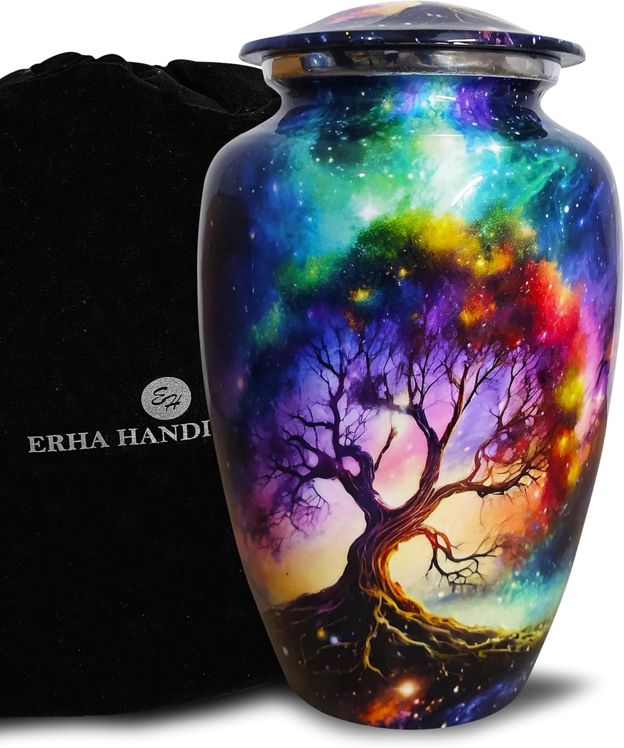 Cosmic Galaxy Tree Cremation Urns for Human Ashes Adult Male Female, Burial Urns, Decorative Urns, Funeral Urns, for Women and Men