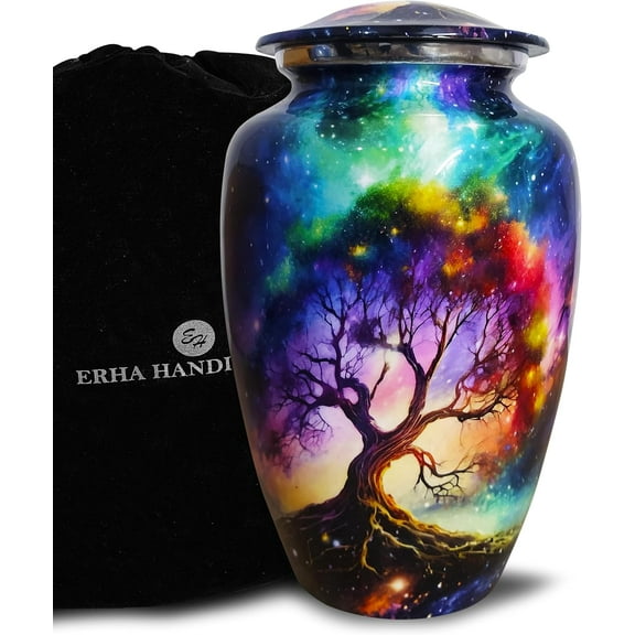 Cosmic Galaxy Tree Cremation Urns for Human Ashes Adult Male Female, Burial Urns, Decorative Urns, Funeral Urns, for Women and Men