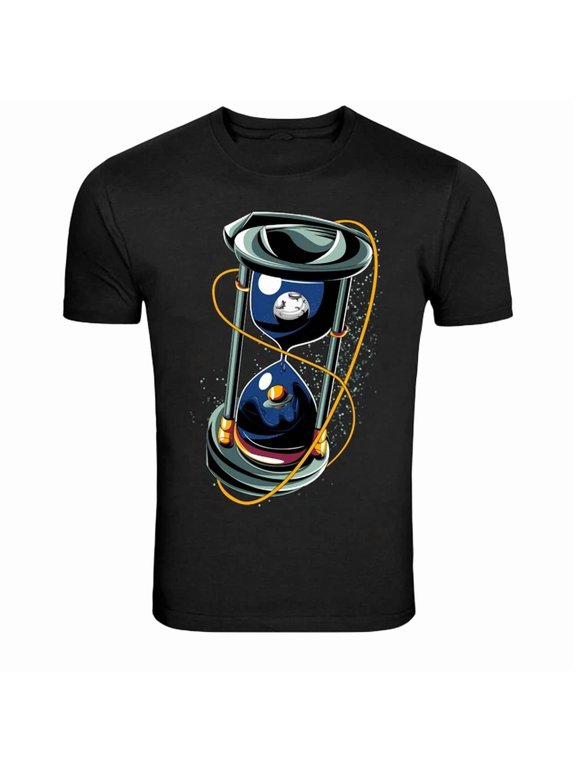 Cosmic Hourglass Space Time Graphic Art Casual Look For Everyday Moments T-Shirt, Size S-5XL