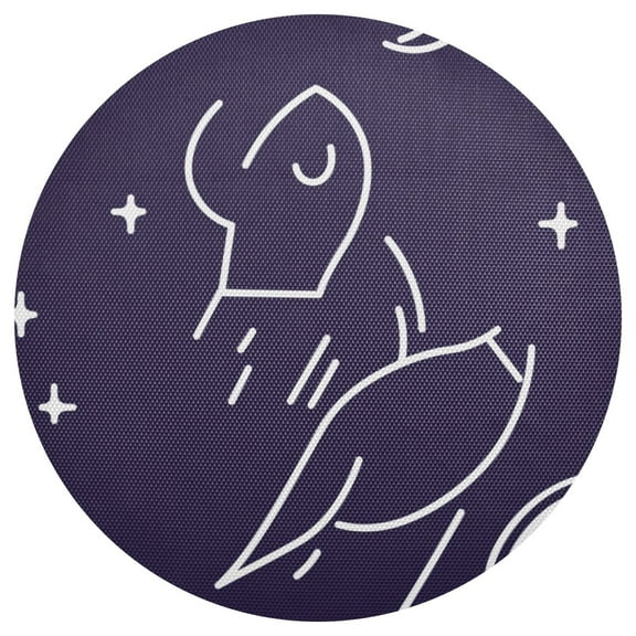 Cosmic Journey 15.4in Diameter PVC Plate Mat, Heat-Resistant and Cuttable, Kitchen Decor