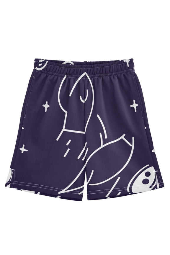 Cosmic Journey Athletic Shorts Breathable with Comfort Fit Drawstring Casual Sweatshorts Large