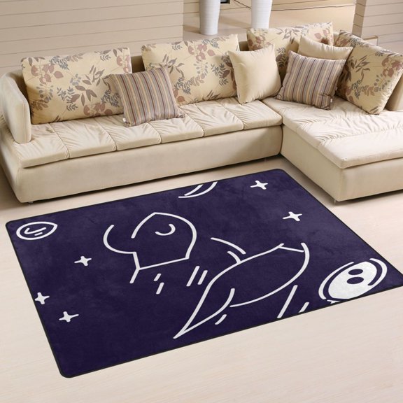 Cosmic Journey Soft Polyester Area Rug 31''x20'', Non Slip, Memory Foam, Water Absorbent