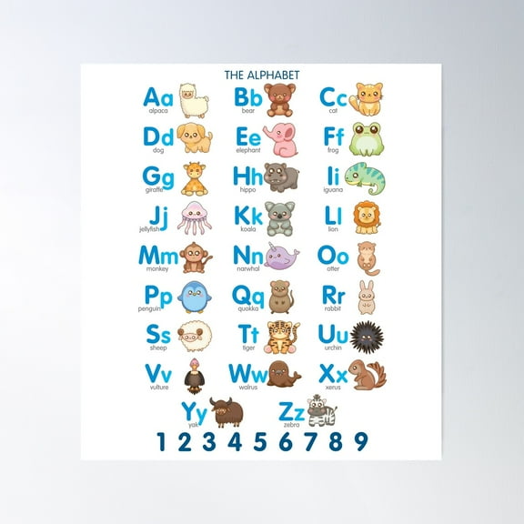 Alphabet Poster Poster Wall Art, Modern Wall Decor For Living Room Bedroom, 8x12 UNFRAMED