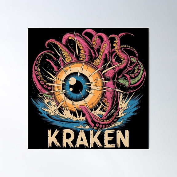 Cosmic Kraken Gaze Poster Wall Art, Modern Wall Decor For Living Room Bedroom, 17x17 UNFRAMED